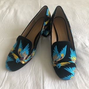 Banana Republic Embroidered Heeled Loafer